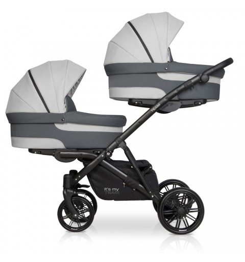 Riko Team - wózek wielofunkcyjny, zestaw 2w1 z opcją 3w1 i 4w1 | Grey Fox